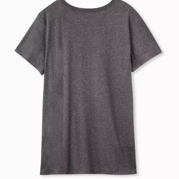 Torrid Slim Fit Crew Tee - Barbie Charcoal Grey - Picture 2 of 6